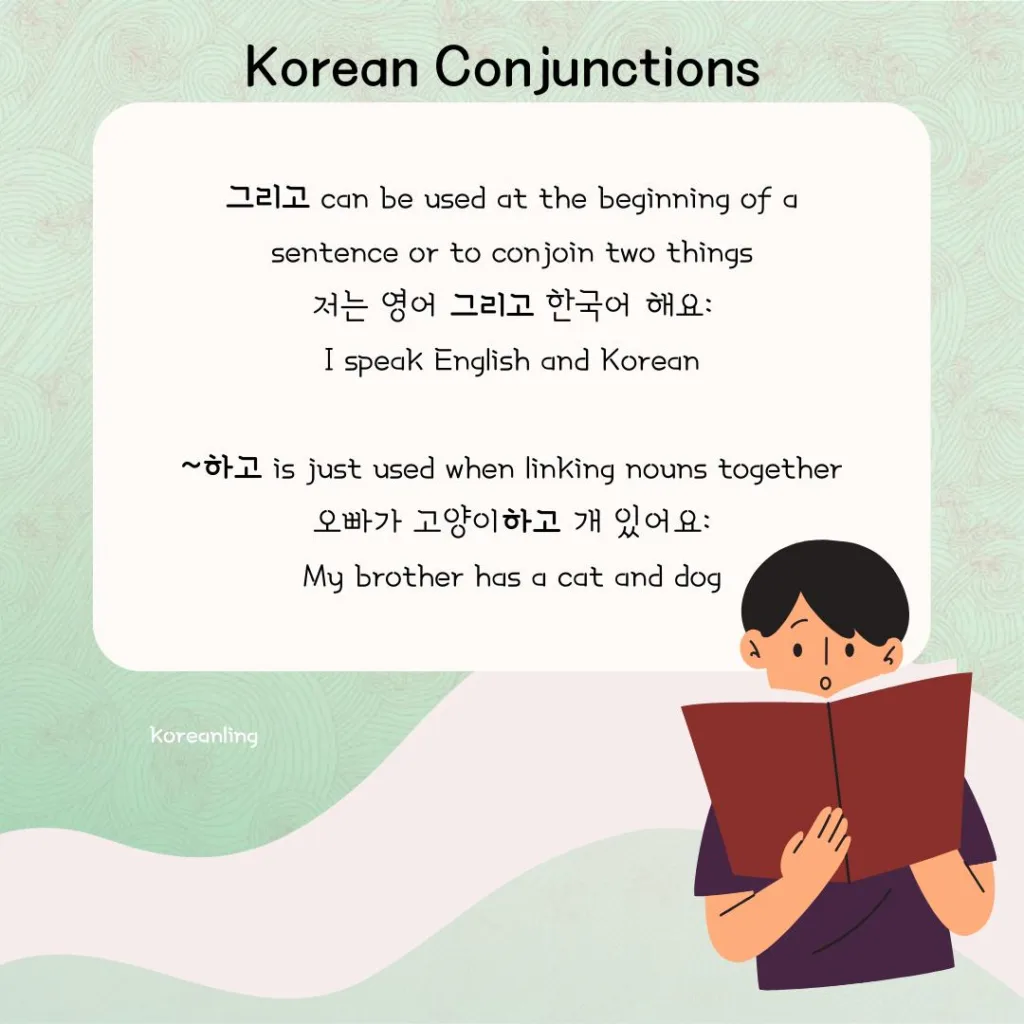 With And in Korean; Starting Conjunctions